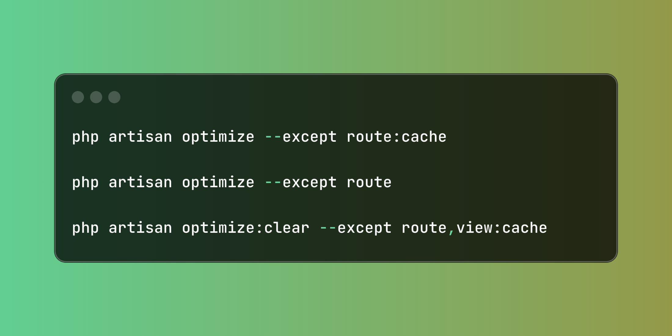 Customizing Laravel Optimization with --except - Laravel News