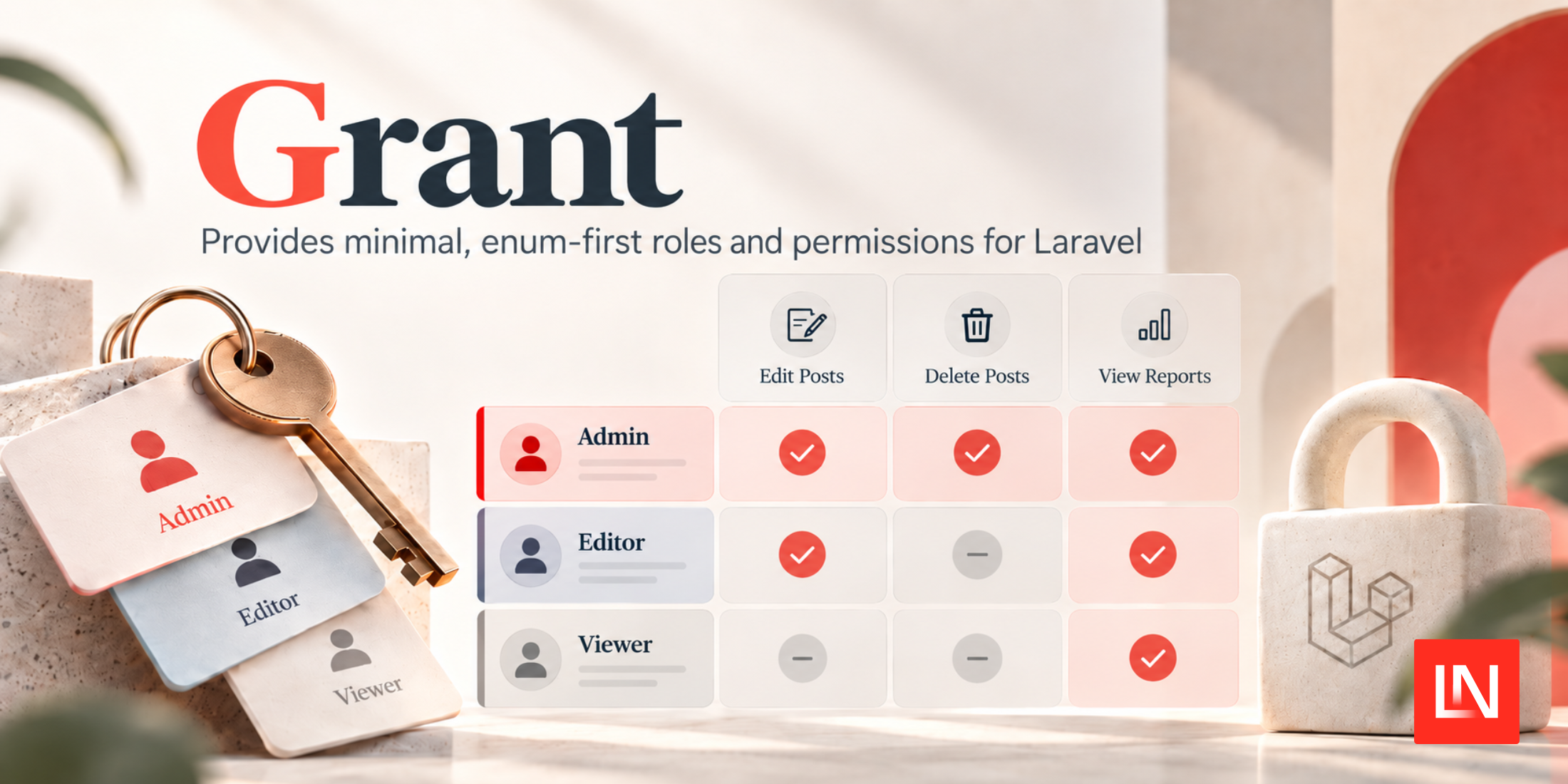 Grant: Enum-Based Roles and Permissions for Laravel