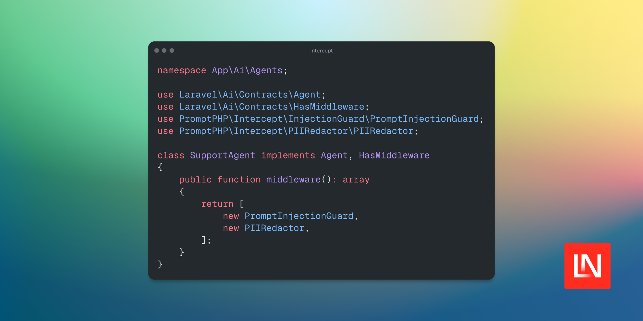 Intercept: Middleware Guardrails for Laravel AI Agents