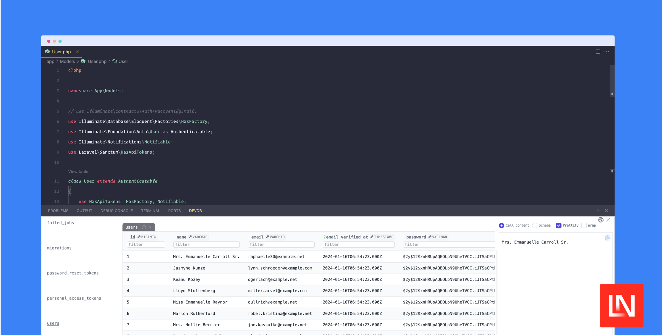 DevDB - Access your database right inside VS Code!