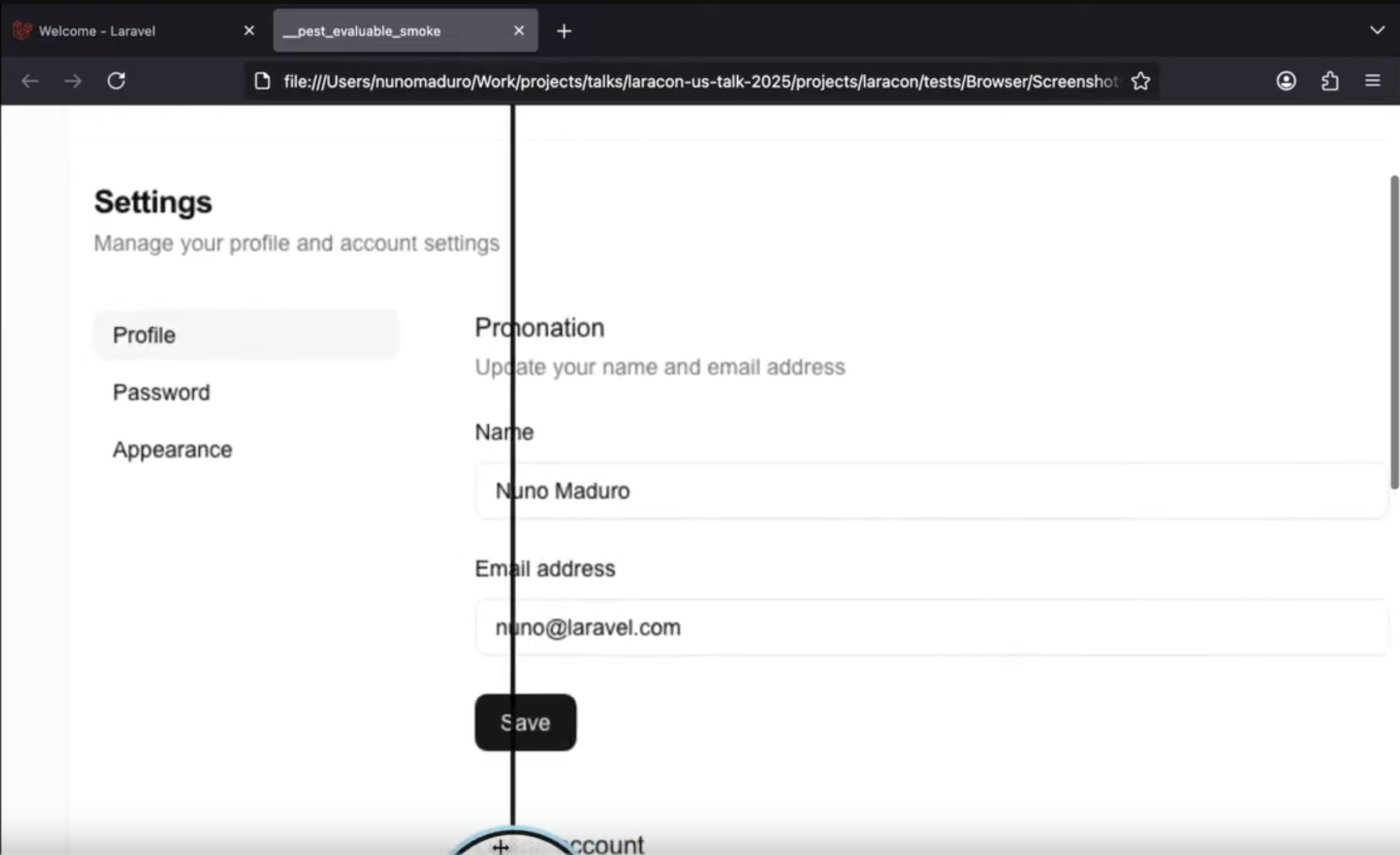 Um controle deslizante para comparar antes e depois das mudanças na interface do usuário lado a lado