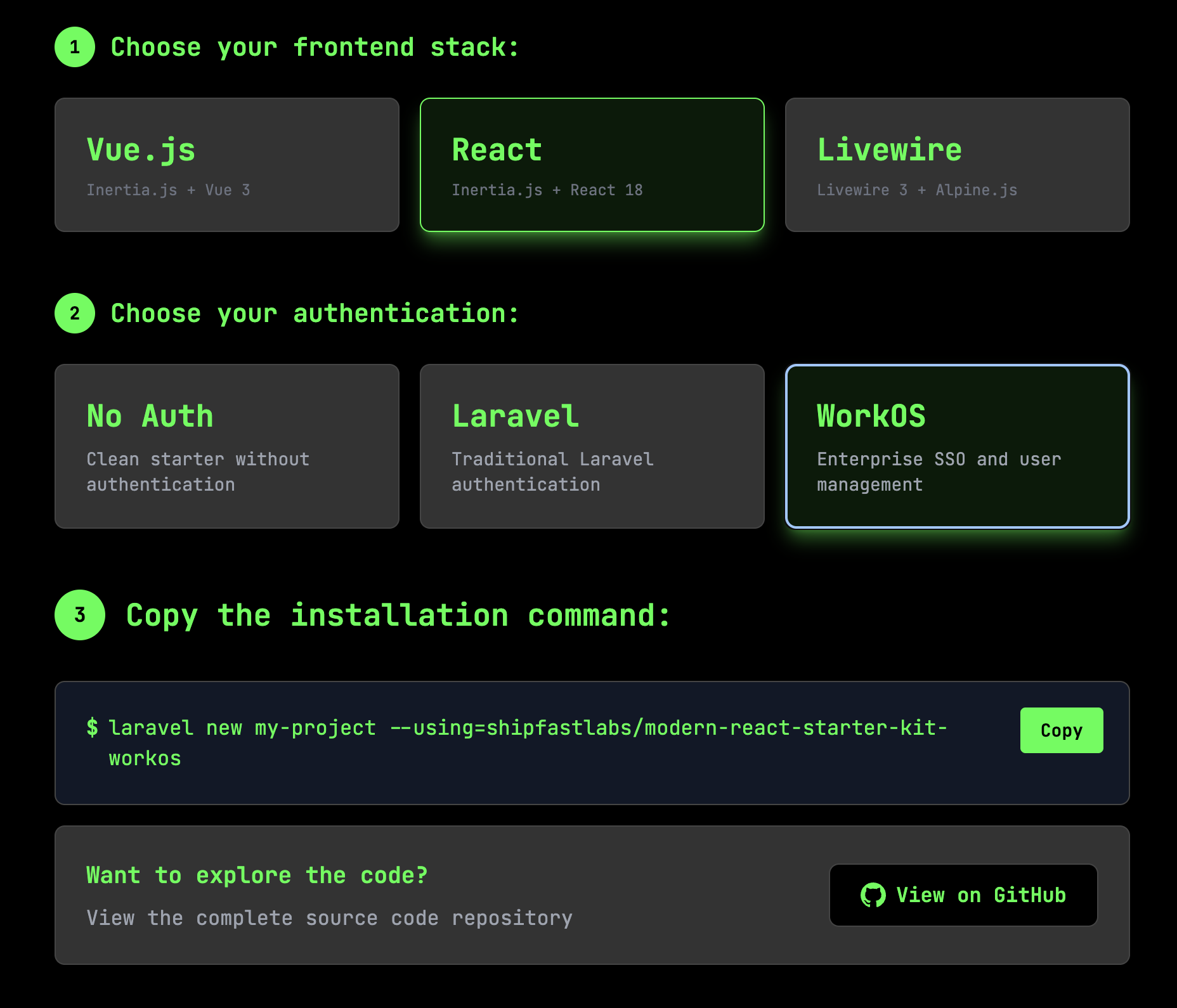 Інструкції з установки для вибраних варіантів стартер-киту