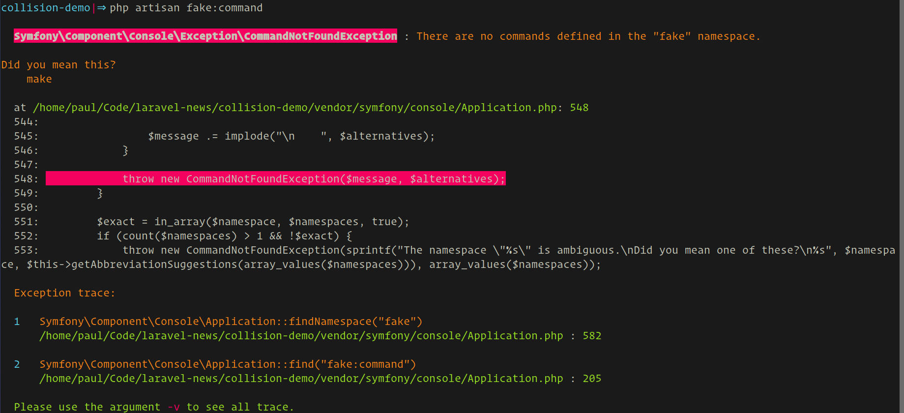 Collision Is An Error Handler Framework for Console Applications