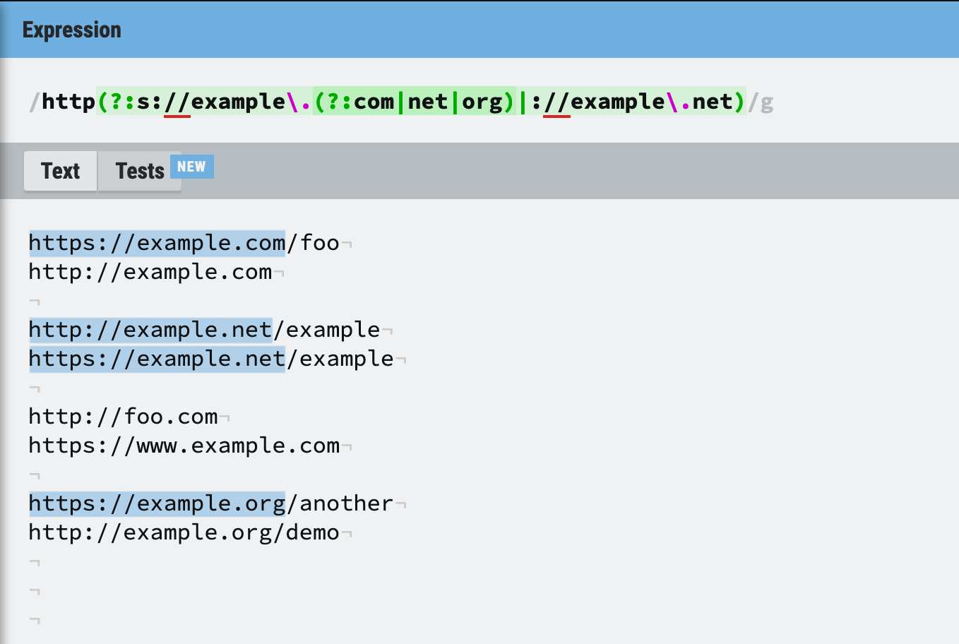 Testing Grex regex against input