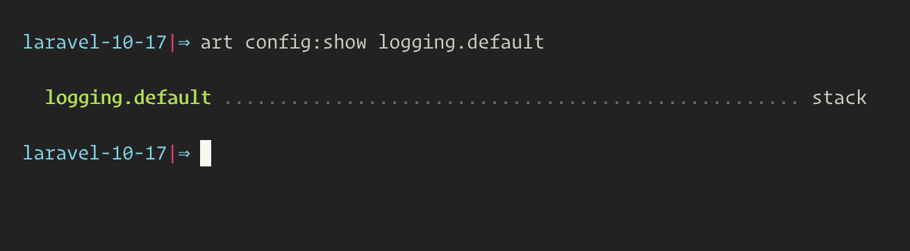 artisan config:show single example
