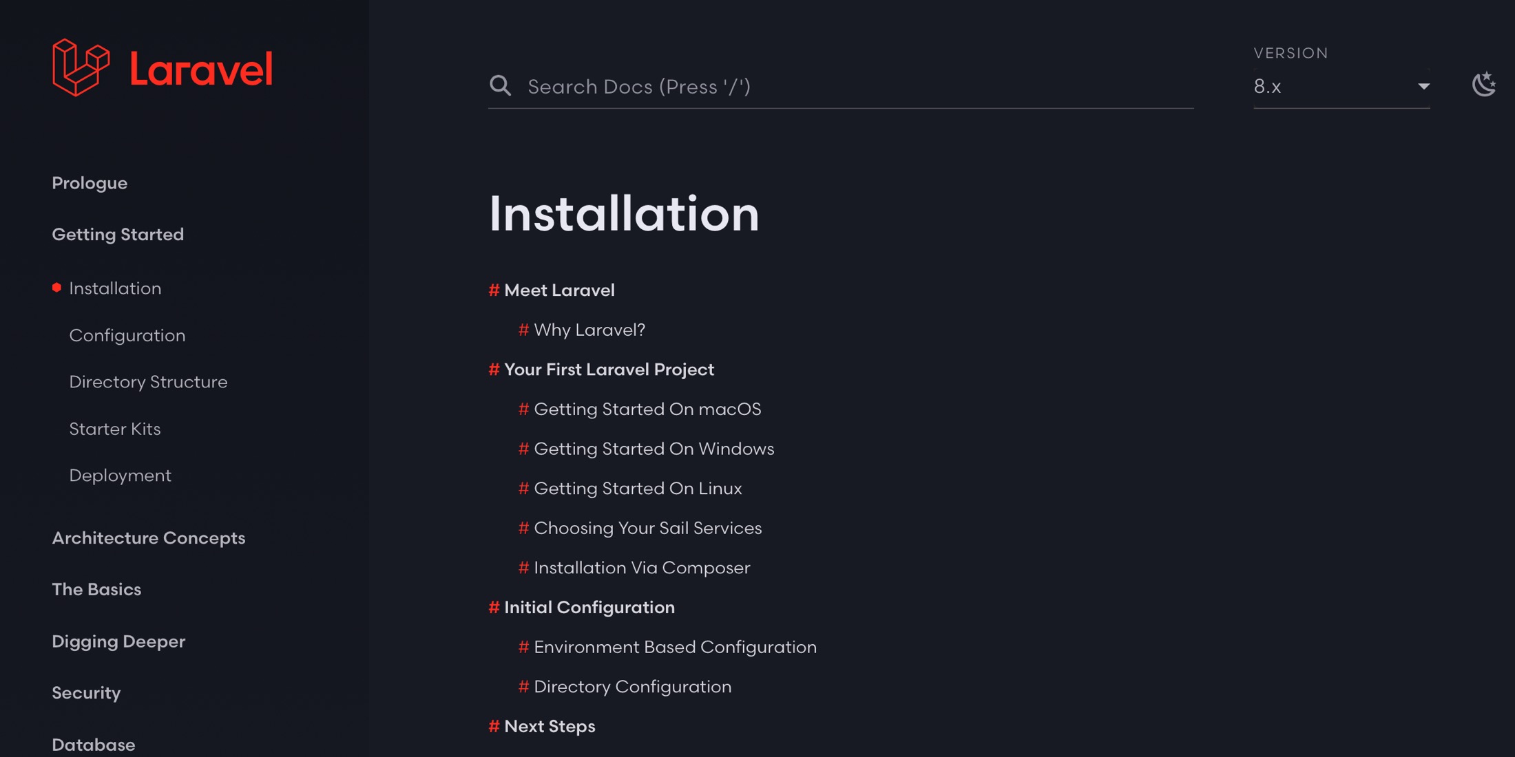 The Laravel Docs Now Supports Dark Mode Laravel News