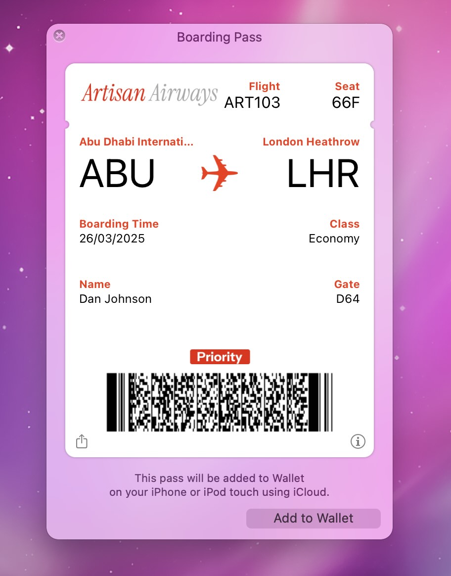 Boarding pass